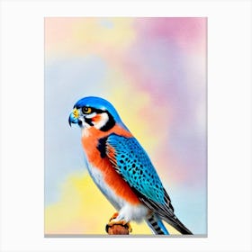 American Kestrel Watercolour Bird Canvas Print
