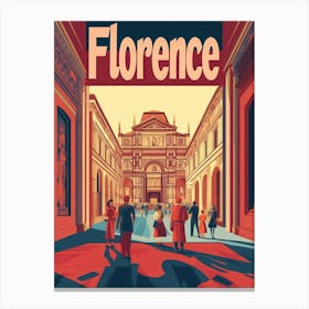 Aihrgdesign A Retro Travel Poster For Florence Featuring The 3 Canvas Print