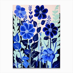 Blue Flower Illustration Delphinium 3 Canvas Print