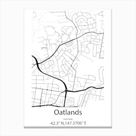 Oatlands,Australia Minimalist Map Canvas Print