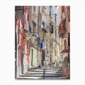 Alleyway In The Old Town Of Naples Canvas Print