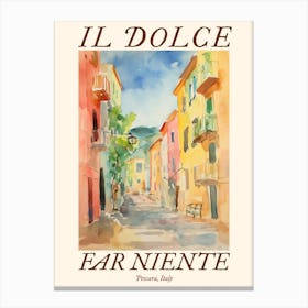 Il Dolce Far Niente Pescara, Italy Watercolour Streets 2 Poster Canvas Print