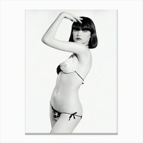 Model Marianne Poses Wearing A Bikini In The Studio Canvas Print