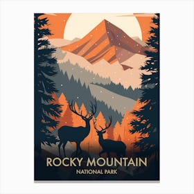 Rocky Mountain National Park Vintage Travel Poster 8 Canvas Print