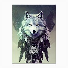 Dreamcatcher Wolf 3 Canvas Print