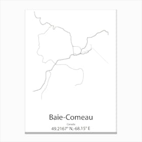 Baie Comeau,Canada Minimalist Map Canvas Print