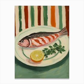 Salmon Italian Still Life Painting Canvas Print