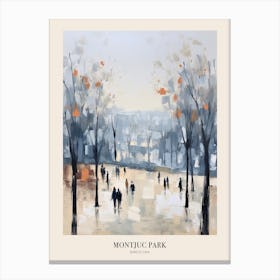 Winter City Park Poster Montjuc Park Barcelona 3 Canvas Print