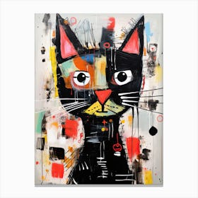 Cat Street Art Canvas Print