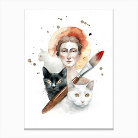 Cat Painting Canvas Print