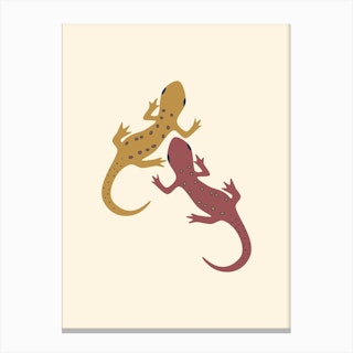 Spotted Newt Mustard Canvas Print