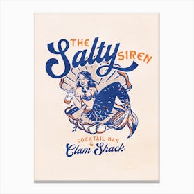 Salty Siren Dive Bar Mermaid Canvas Print