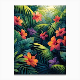 Tropical Jungle Background Canvas Print