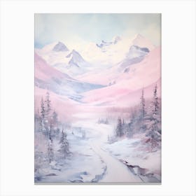 Dreamy Winter Painting Vanoise National Park France 1 Canvas Print