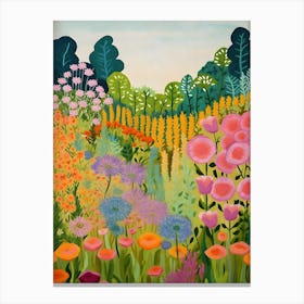 Flower Garden Painting Colorful Canvas Print