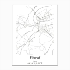 Elbeuf,France Minimalist Map Canvas Print