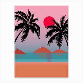 Pink Moon Orange & Pink Canvas Print
