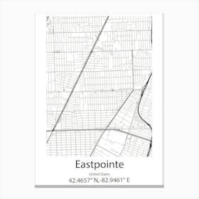 Eastpointe,United States Minimalist Map Canvas Print