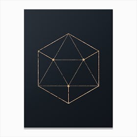 Abstract Geometric Gold Glyph on Dark Teal n.0240 Canvas Print