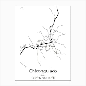 Chiconquiaco,Mexico Minimalist Map Canvas Print