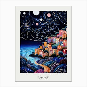 Poster Of Sorrento, Italy, Illustration In The Style Of Pop Art 4 Canvas Print