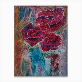 Beautiful Nature with Red Roses Canvas Print