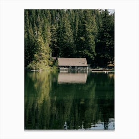 Forest Lake Boathouse Canvas Print