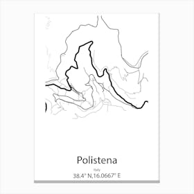 Polistena,Italy Minimalist Map Stampe su tela