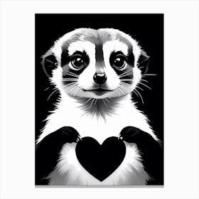 I Love Meerkat's A Meerkat Holding A Heart Canvas Print