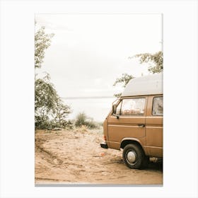 Beige Camper Van Canvas Print