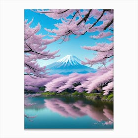 Cherry Blossoms In Japan Mount Fuji Canvas Print