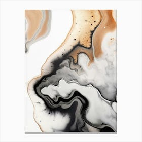 Ink Art Black Brown White 1 Canvas Print