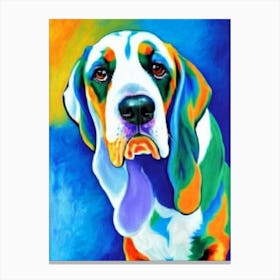 Basset Hound Fauvist Style dog Canvas Print