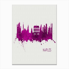 Naples Italy City Purple Canvas Print