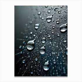 Water drops on glass Canvas Print