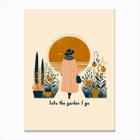 Into The Garden I Go, classic woman fashion  Canvas Print