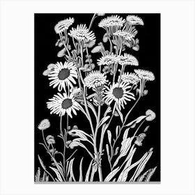 Sneezeweed Wildflower Linocut 1 Canvas Print