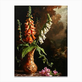 Baroque Floral Still Life Foxglove 3 Canvas Print