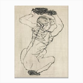 Naked Lady; Squatting Woman (1914), Egon Schiele Canvas Print