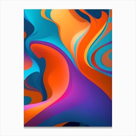 Abstract Colorful Waves Vertical Composition 93 Canvas Print