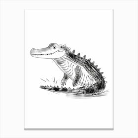 B&W Crocodile Canvas Print