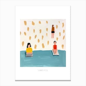 Summer Pool Illustration Canvas Print