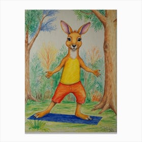 Kangaroo Yoga 11 Canvas Print