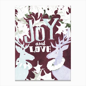 Joy And Love, claret Canvas Print