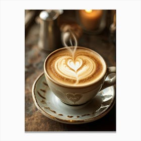 Heart Latte Canvas Print