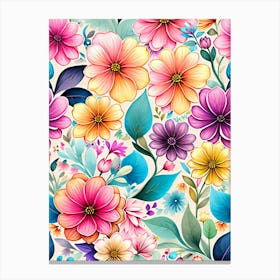 Colorful Flowers 8 Canvas Print