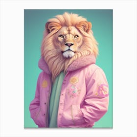 Lion Wearing Jacket Canvas Print