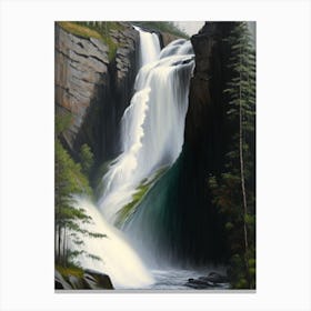 Hogum Falls, Norway Peaceful Oil Art  (2) Canvas Print