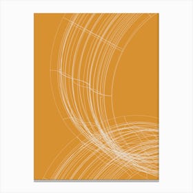 White On Yellow Abstract Wire Circles Canvas Print