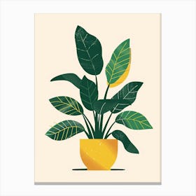 Prayer Plant Minimalist Illustration 1 Canvas Print